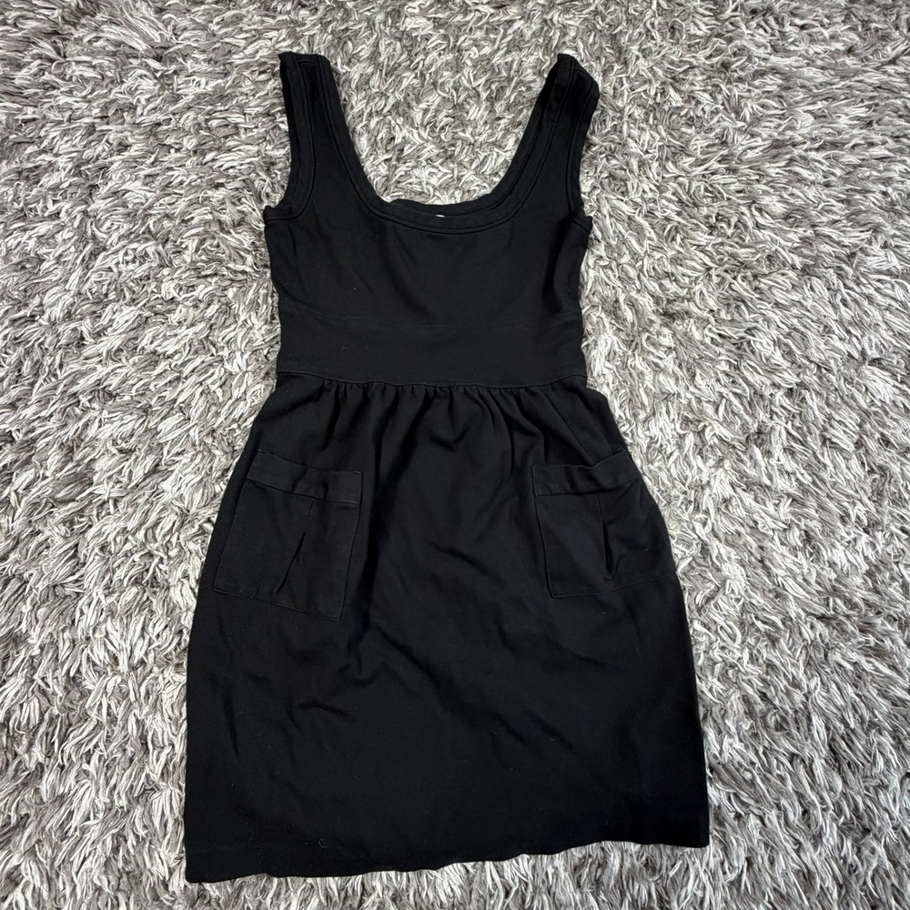 Diane von Furstenberg Black Sleeveless Scoop Neck Tank Pocket Mini Dress Size 6